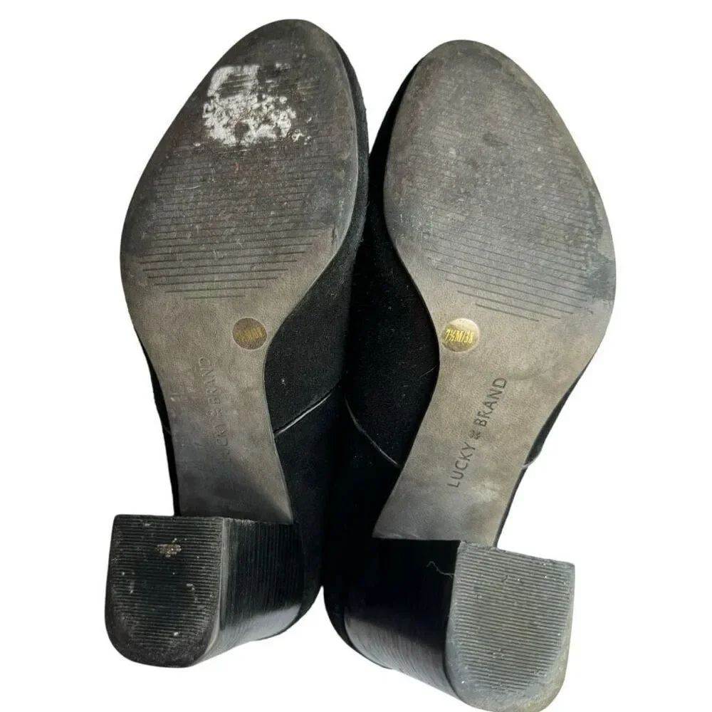 Lucky Brand Wyshing Black Suede Heels Size 7.5